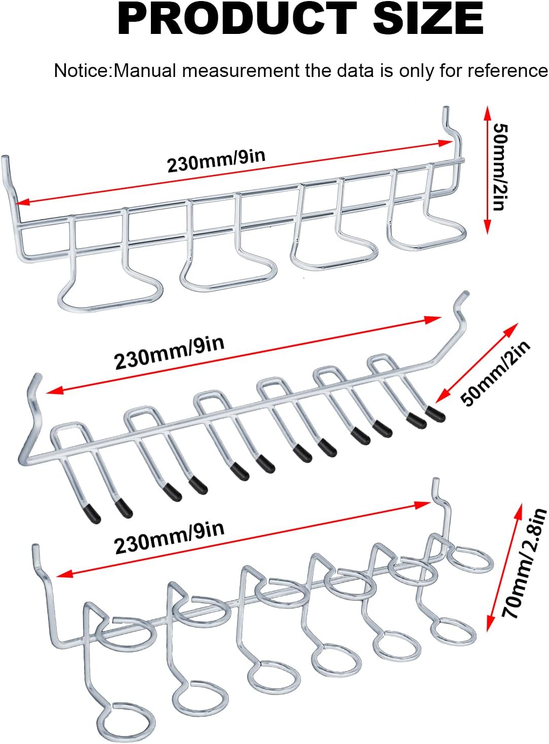 MDEOOSKY 6-Piece Pegboard Organizer Set: Includes Peg Board Pliers Holders, Utility Hooks & Screwdriver Holders, Heavy-Duty Stainless Steel Tool Organizer for Garage, Workshop, Home, Store
