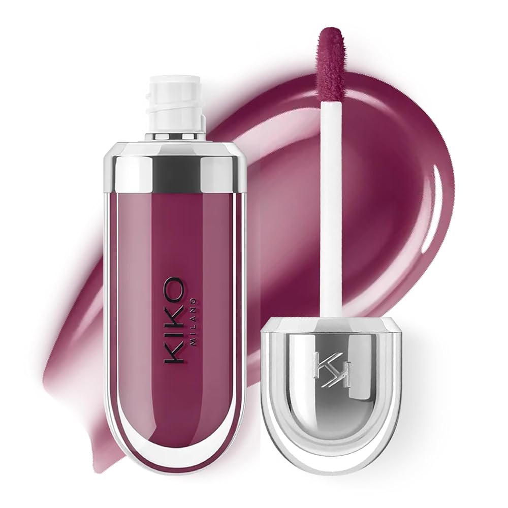 Kiko Milano 3D Hydra Lip Gloss - High Shine, Hydrating, Plumping, Non-Sticky, Moisturizing Lip Makeup - 30 Deep Purple - 6.5ml