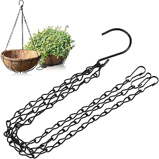 kekafu 3 peças de corrente de pendurar com ganchos, correntes de vaso de flores para pendurar plantas, corrente de substituição de cesta de metal para pendurar com 3 pontos para alimentadores de pássaros