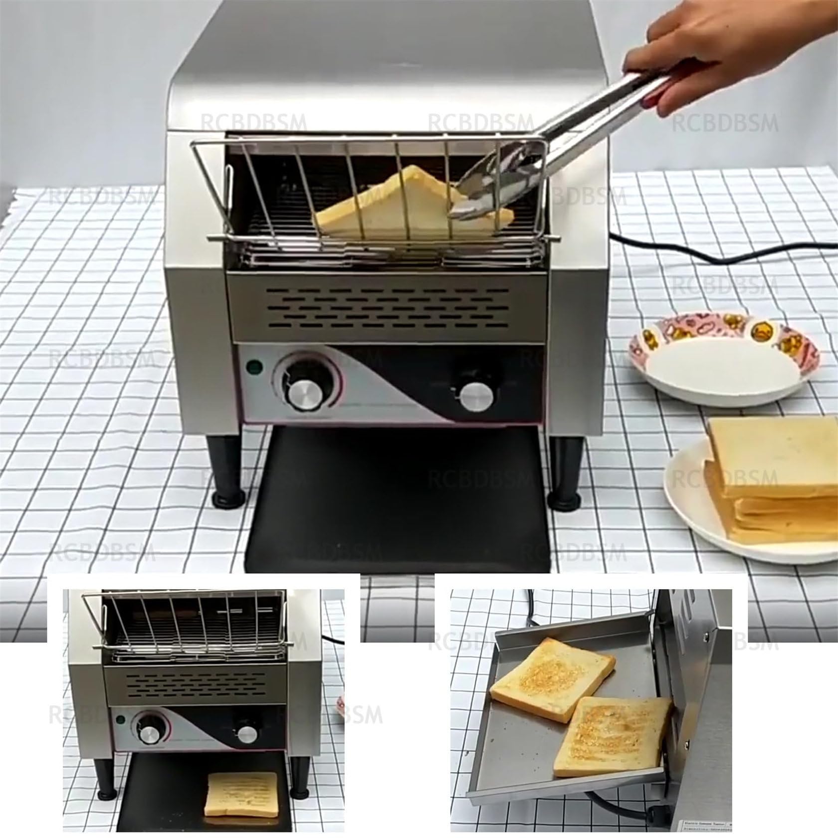 Tostadora comercial con tubos de calefacción dobles, diseño deslizante de alta capacidad para restaurantes y hogares, tostado eficiente para pan y bagels