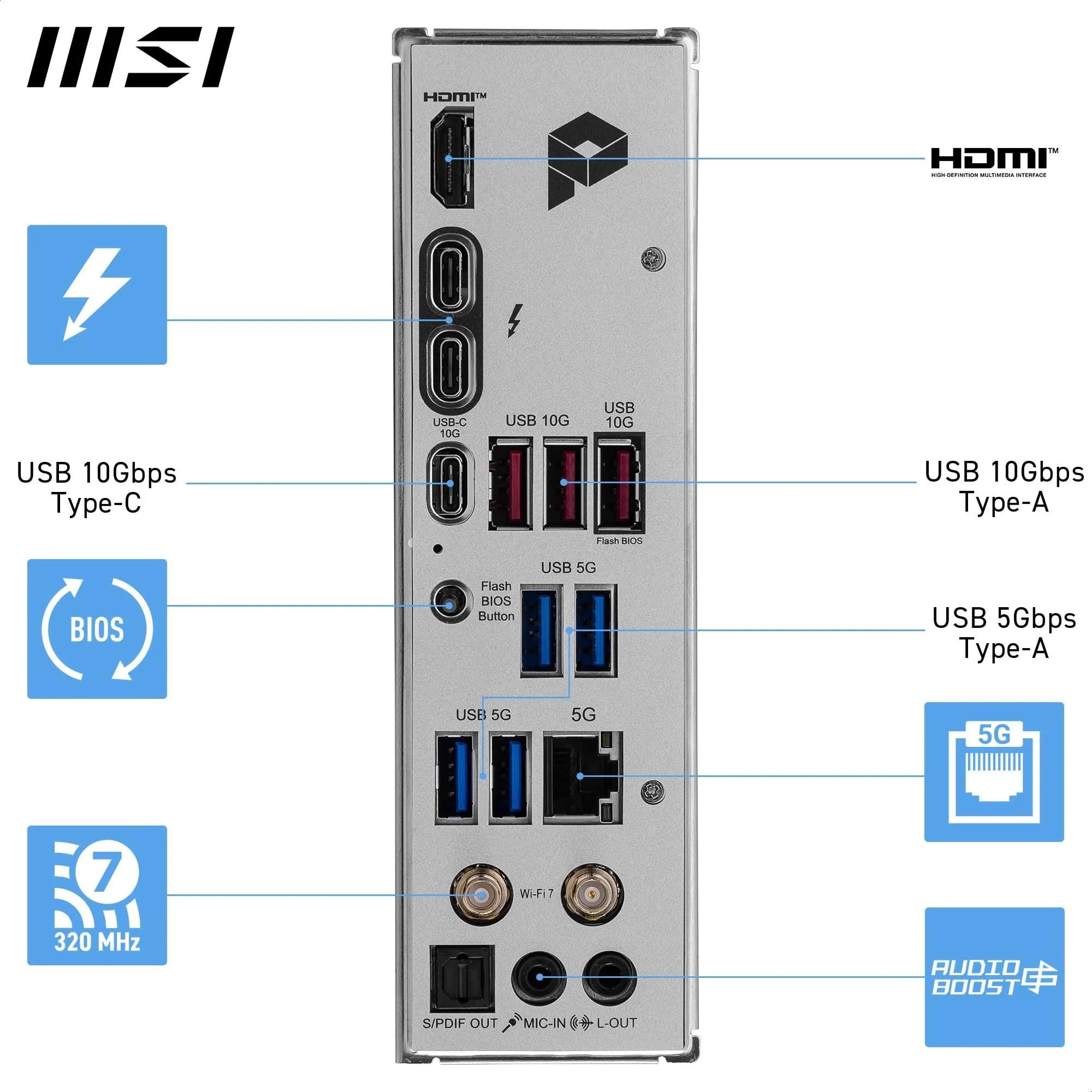 CPU Core Ultra 7 265KF+MSI PRO Z890-A WIFI MSI PRO Z890-A WiFi Motherboard, ATX - Supports Intel Core Ultra