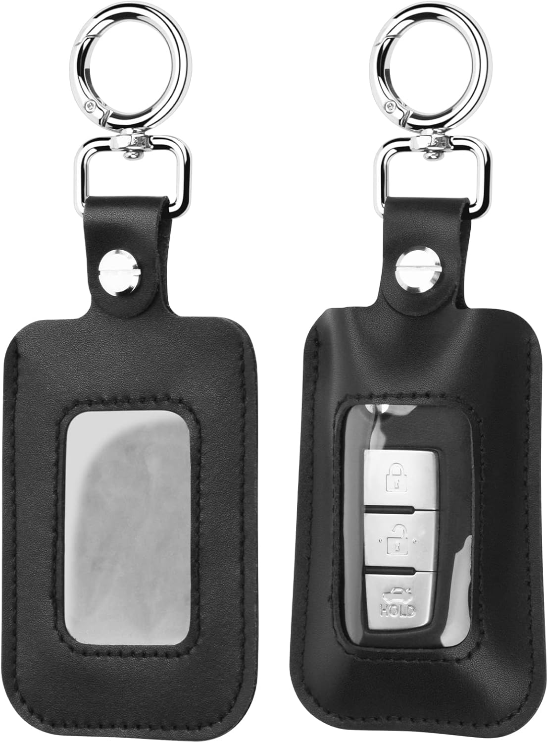 Homakover 2 Pack Black Universal Premium Car Key Pouch with