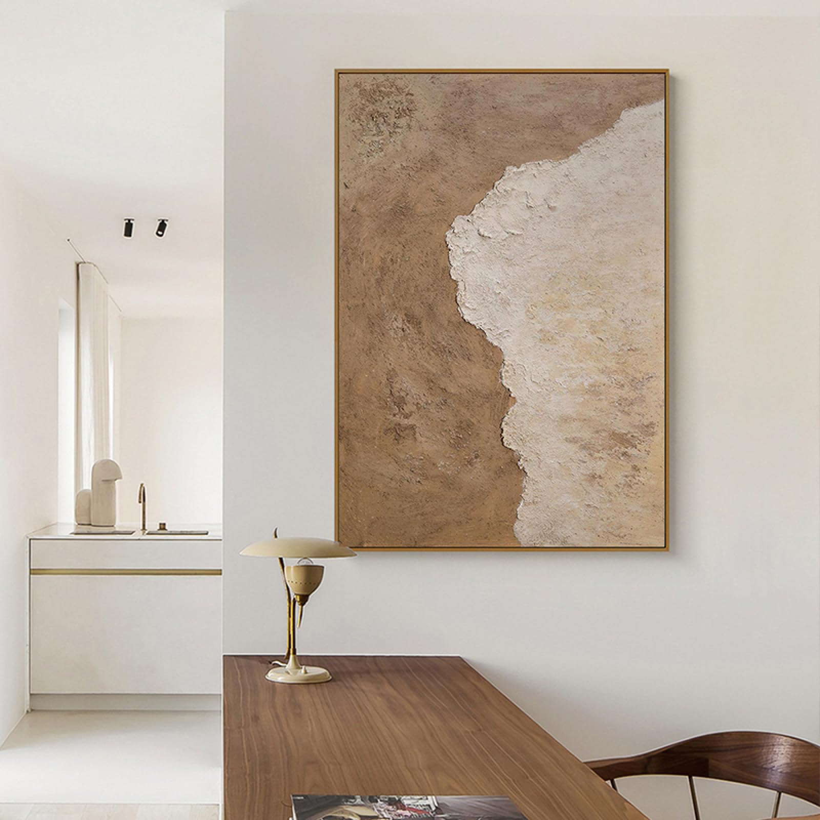 Peinture à l'huile texturée pour sublimer le mur de votre entrée moderne