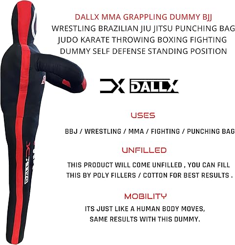 Miniatura 2 de DALLX MMA Grappling Dummy BBJ Wrestling Brasileño Jiu Jitsu Saco de boxeo Judo Karate Lanzamiento Boxeo Pelea Maniquí Autodefensa Posición de pie