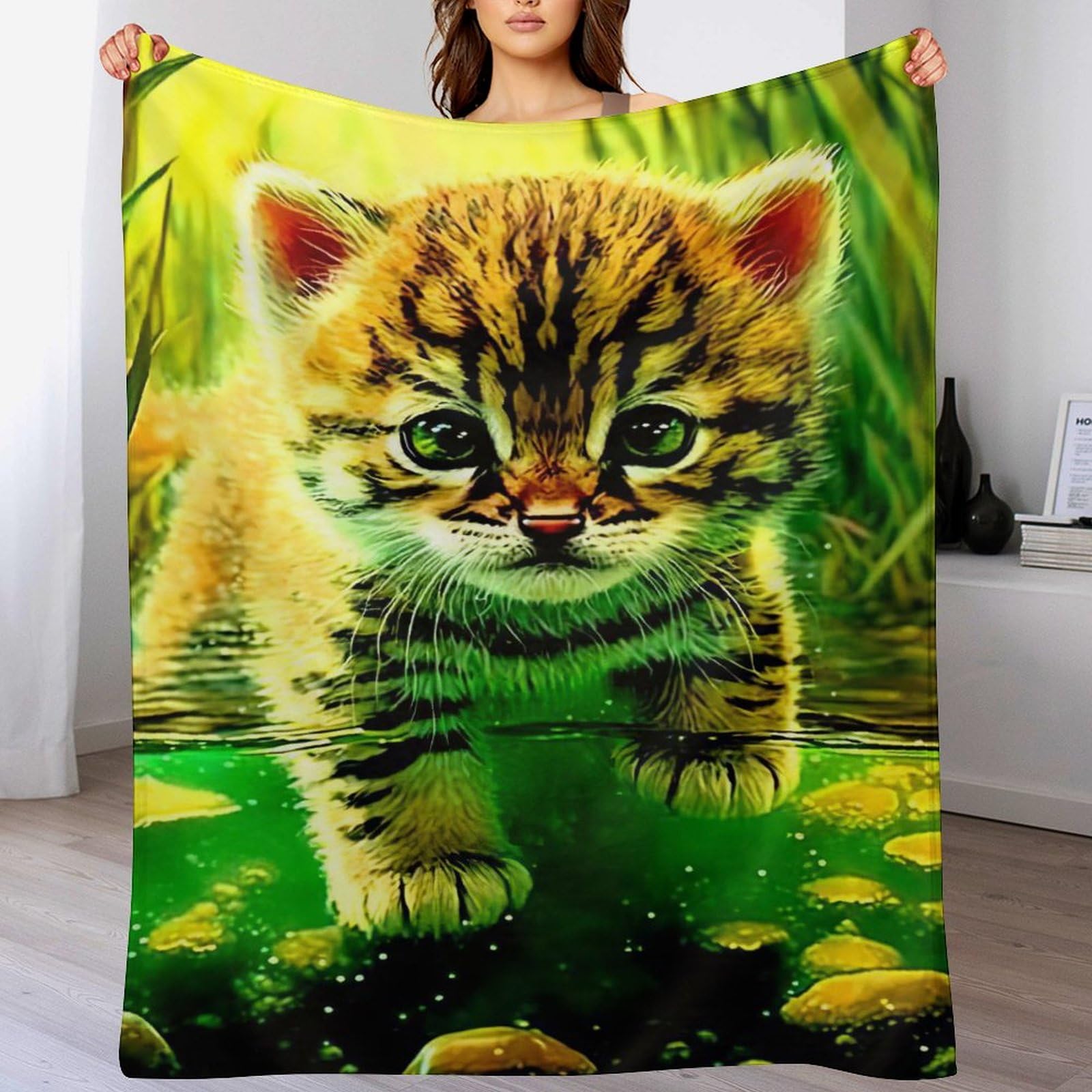 Manta de tigre para sofá perfecta para tardes de película en el salón de invierno