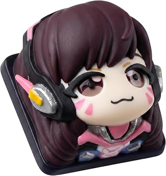 Overwatch D.Va Artisan Resin Keycap, Handmade 4-Layer Epoxy 3D Sculpt, Universal Fit for MX-Style Mechanical Keyboards Cherry, Gateron, Kailh & More, Gaming Gift