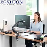 VIVO Célibataire 17 à 32 inch Moniteur Hauteur réglable Contrebalance Arm mécanique Support de bureau, Classique, Universel VESA Montez, STAND-V001O