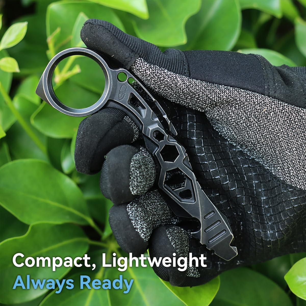 KANSEPT PryMate Blackwash Titanium Pry Bar Multitool with Glass Breaker, Bottle Opener, Hex Bit, Pocket Cilp or Keychain for Your Versatile Companion for Everyday Carry and Camping Accessories G008A2