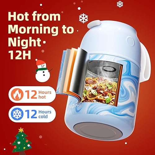 Miniatura 2 de Termo para alimentos calientes para adultos y niños  Tarro de alimentos aislado de 18 onzas con boca ancha y cuchara, termo de sopa a prueba de