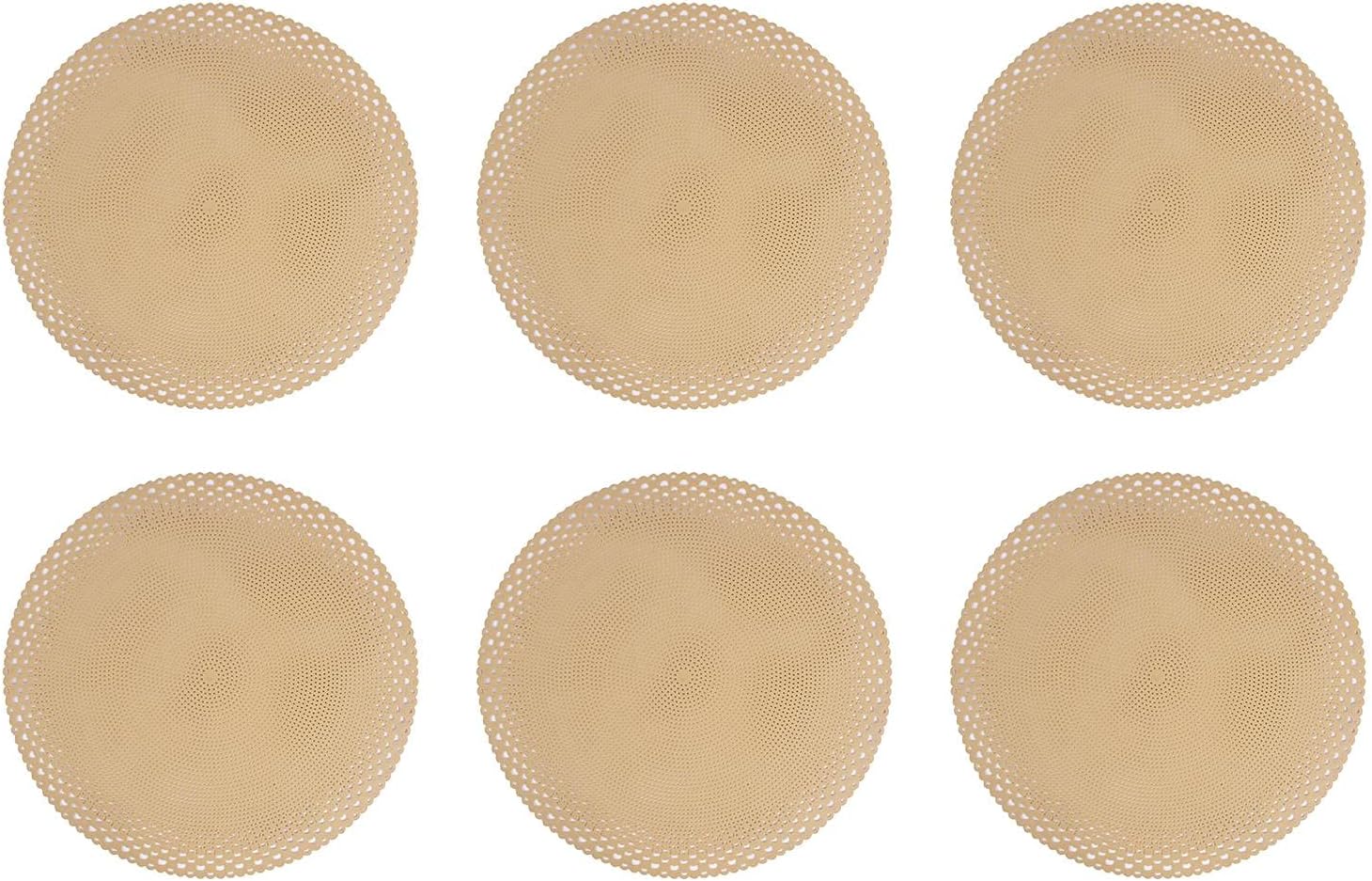 Harvey & Mason Set Of 6 Round Gold Christmas Placemats For Any Dining Table Art Deco Luxury Tableware