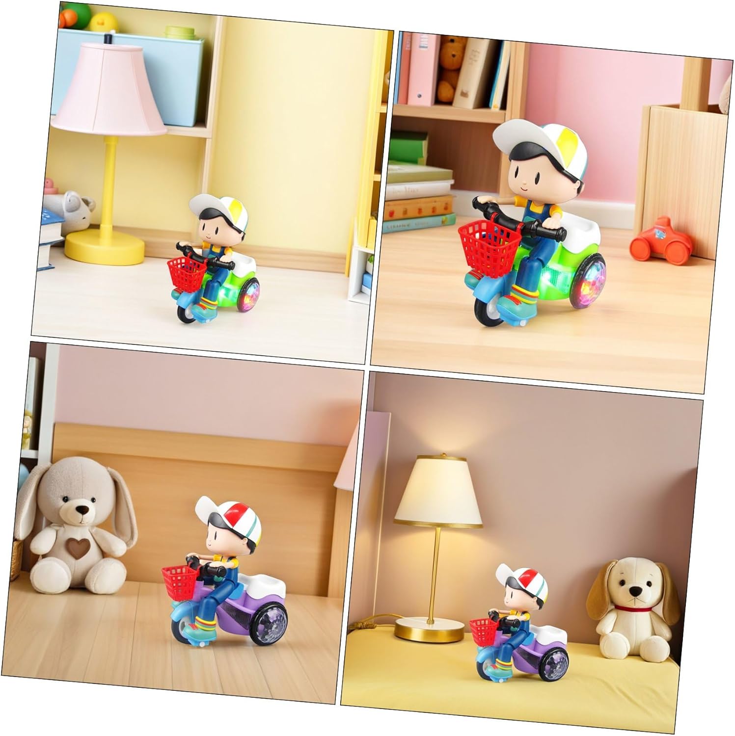 ERINGOGO Creative Tricycle for Intelligent Design with LED Lights Construction for Boys Battery Fun