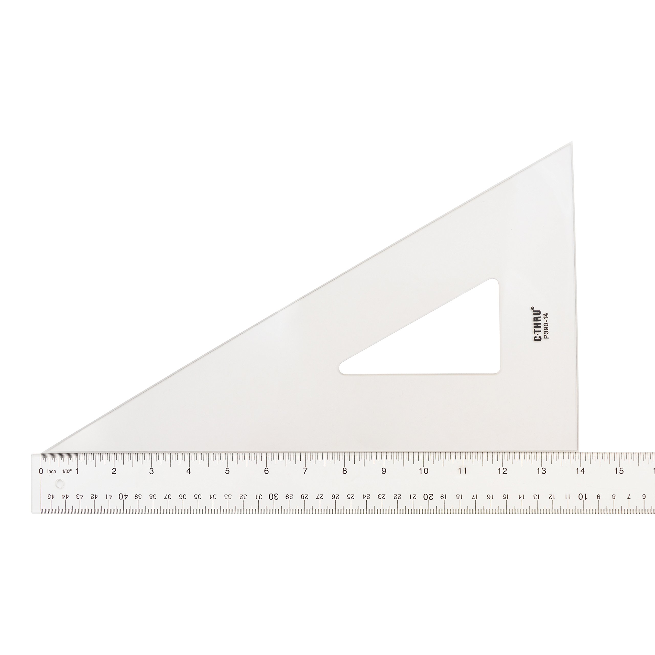 Westcott P390-14 Profi-Dreieck, 35,5 cm, 30/60 Grad, transparent