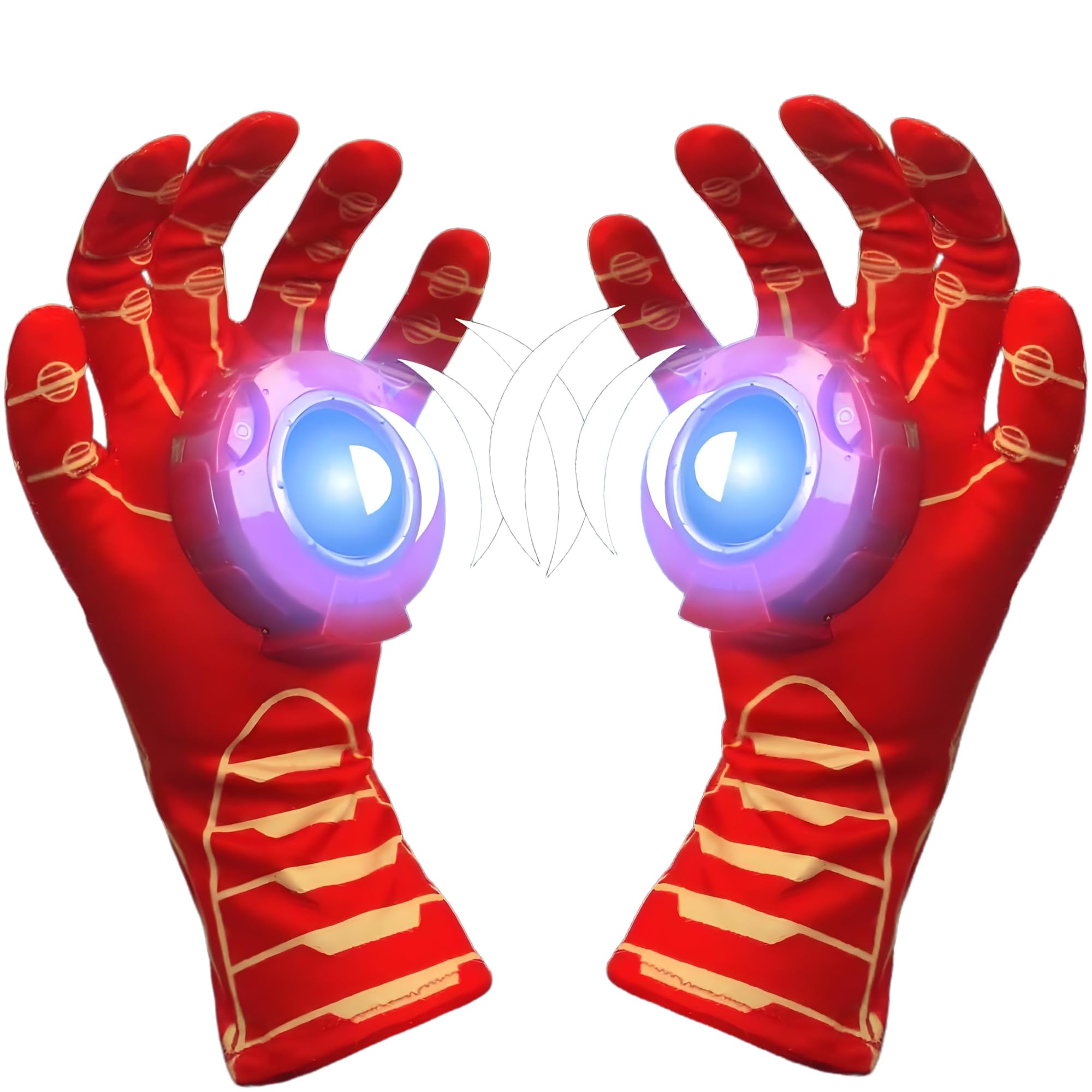 Guanti magici luminosi per bambini, con luci a LED e suono per giochi di ruolo, guanti per costume per Halloween, Natale, festa di compleanno, regalo per ragazzi e ragazze dai 3 ai 12 anni