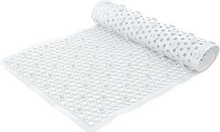 Bath Bliss Self-Draining Bathmat | Bathroom Tub and Shower Bath Mat | Anti-Slip Surface | Suction Cup Base | PVC Non Slip| Quick Dry | White