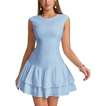 Parthea Womens Graduation Mini Dress Cap Sleeve Ruffle Hem Casual Flowy A Line Short Dress for Summer 2026