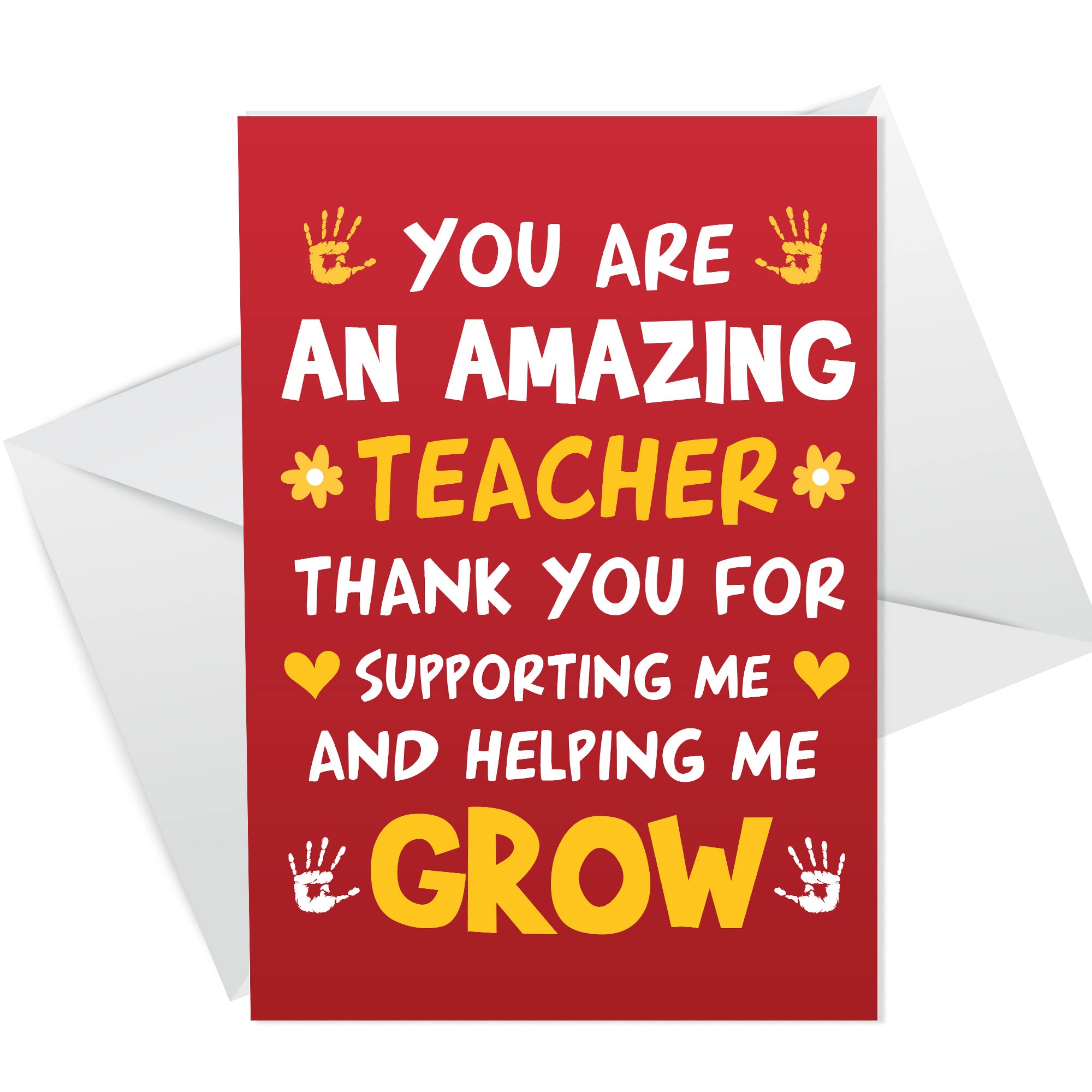 RED OCEAN TEACHER CARD Thank You Card For Him Her Appreciation Card Leaving School Nursery Card