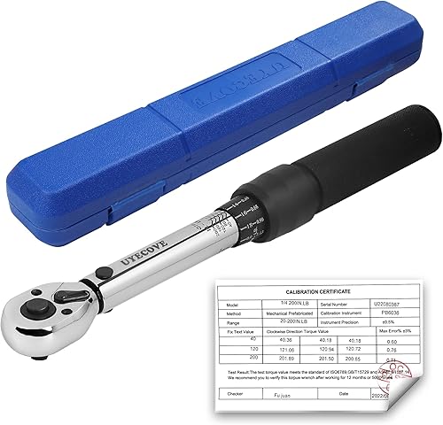 Llave dinamométrica de clic de 14 pulgadas, llave dinamométrica profesional de clic de doble dirección 20-200IN.LB2.26-22.6N.M, escalas de doble