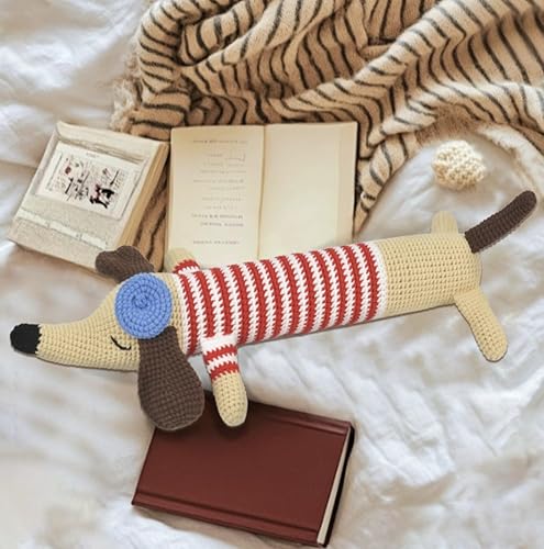 Miniatura 9 de luxSoramia Kit de ganchillo para principiantes, kit de 2 piezas de perro salchicha para principiantes con tutoriales en video paso a paso, kit de