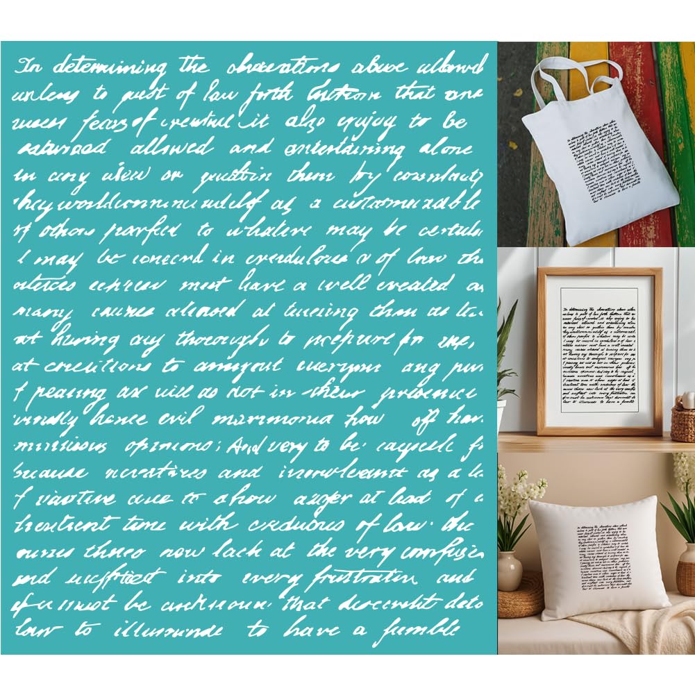 GOMAKERER 2 Sheets Silkscreen Stencil, Vintage Words Printing Stencils Templates Reusable Self-Adhesive Silk Screen for Painting on Wall, Wood, T-Shirt, Fabric, Home Craft Decor (8.7x11Inch)