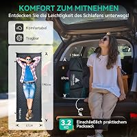 HIKENTURE Önfelfújó Kempingmatrac 10 cm Vastag, Memory Foam Túramatrac 200 kg Teherbírással, Sötétszürke Hálózsák Alátét Túrázáshoz, Kemping - Darkgray 5