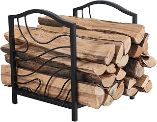 17 Inch Small Firewood Rack Indoor/Outdoor Metal Firewood Log Holder