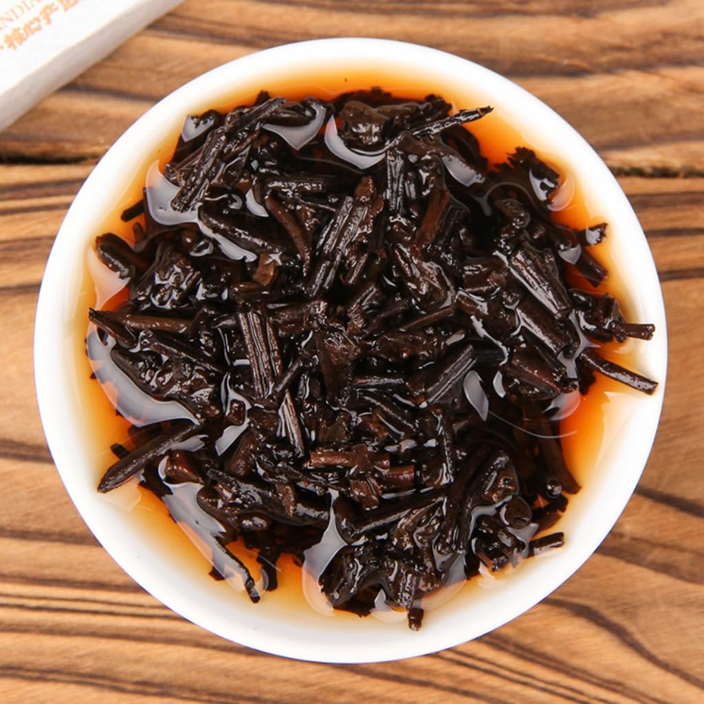 Té Pu-erh Maduro Premium De Yunnan | Ladrillo Suave Añejado 10 Años, Ladrillo De Té Compacto | Té Negro Chino | Bebida Saludable (100 g * 5)