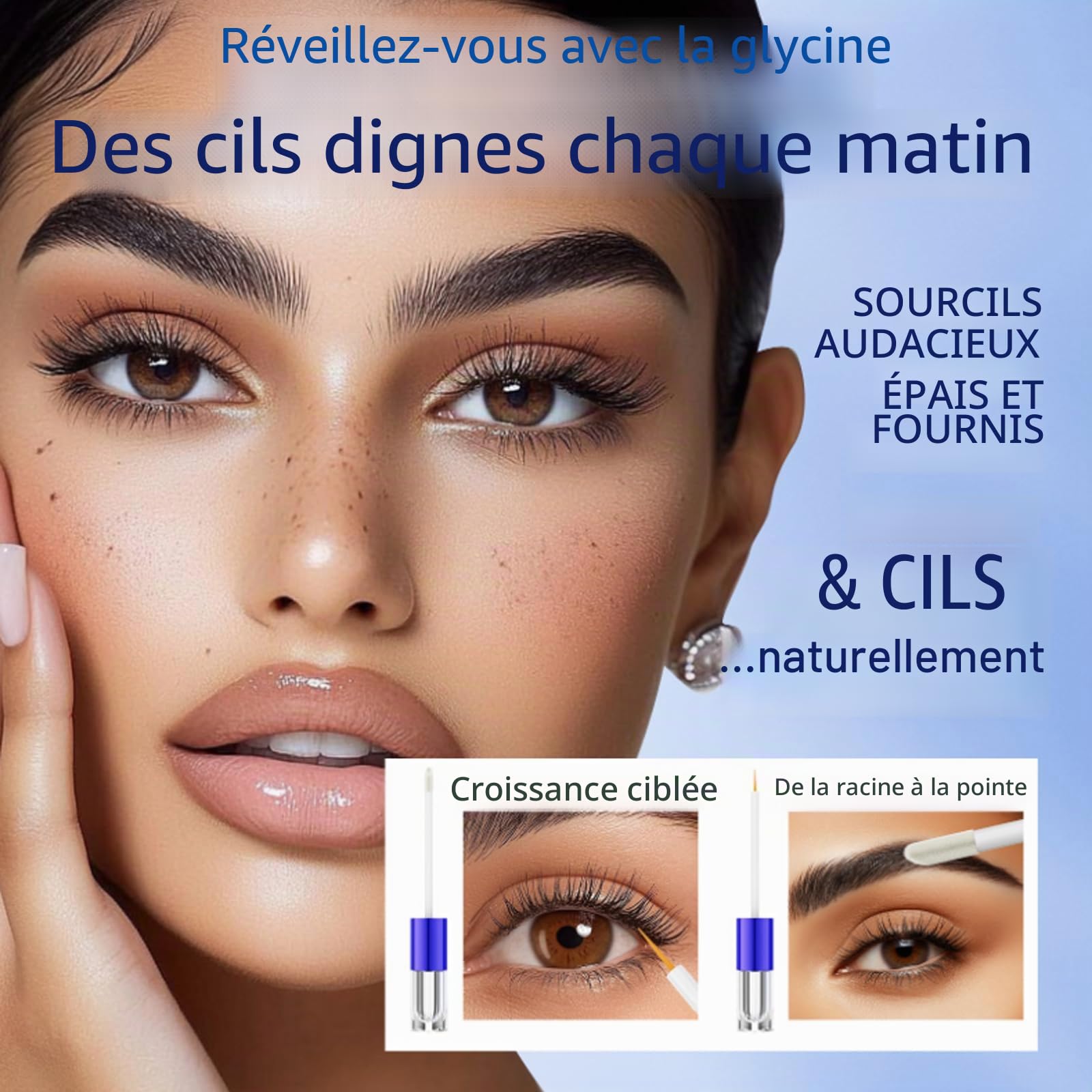 3ml Sérum Cils Croissance + 3ml Sérum Croissance pour Sourcils, SerumPousse, Facile à Appliquer, Fournis & Longs & épais, Hydratant et Soin Nourrissant, Idéal pour un Soin Quotidien