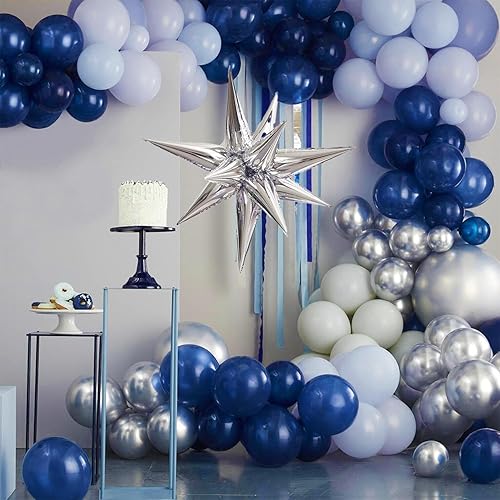 Miniatura 10 de Globos dorados de papel de aluminio 3D de 12 puntos, paquete de 5, decoración de fiesta extragrande y duradera, perfectos para cualquier celebración