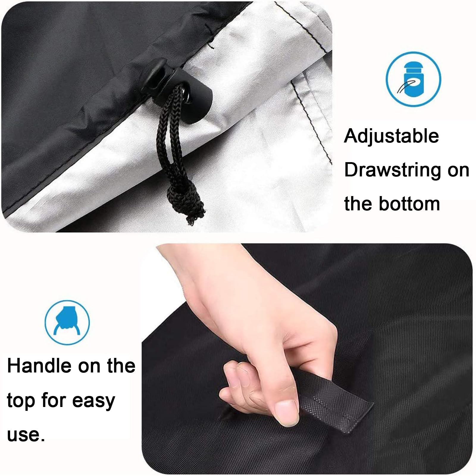 Cubierta para Barbacoa Redonda Exterior Oxford 600D, Funda Barbacoa Impermeable, Resistente a la Intemperie, con Hebillas Antiviento y Ventilación, con Cepillo(Size:29 * 28in)