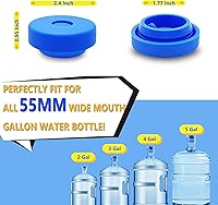 Vista 5 de 3 paquetes de tapas para jarra de agua de 5 galones, tapas reutilizables de 5 galones para jarras de agua, tapas de botella de agua de repuesto