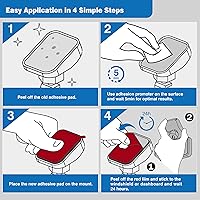 Vista 6 de 4 paquetes de almohadillas adhesivas de doble cara para montaje de cámara de salpicadero – Hechas con 3M VHB, cinta de reemplazo resistente al calor