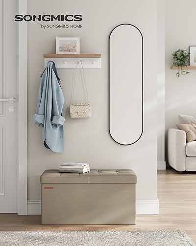 Miniatura 79 de SONGMICS MAZIE Collection - Banco otomano de almacenamiento de 30 pulgadas con tapa abatible, reposapiés de almacenamiento, carga de 660 libras,