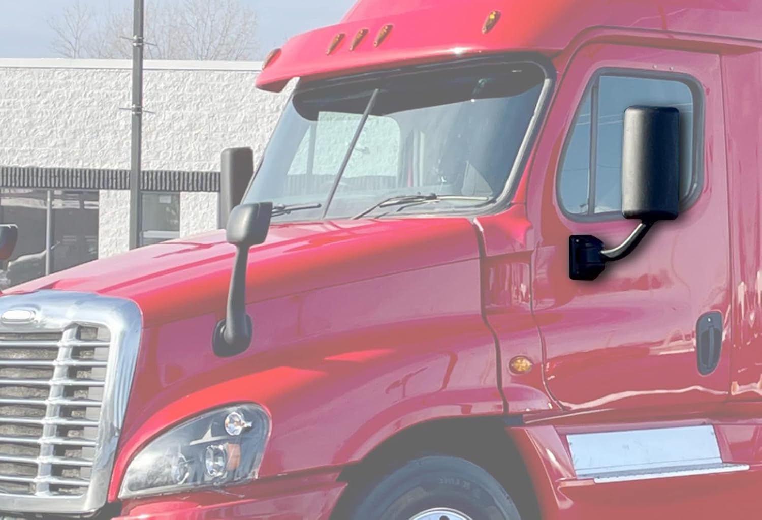 KOZAK Replacement Heated Door Side Mirror Black (Left Driver Side) Compatible with Cascadia 2008-2017 PLUS Logo Emblem, 2x 22 inch Windshield Wipers and Vest