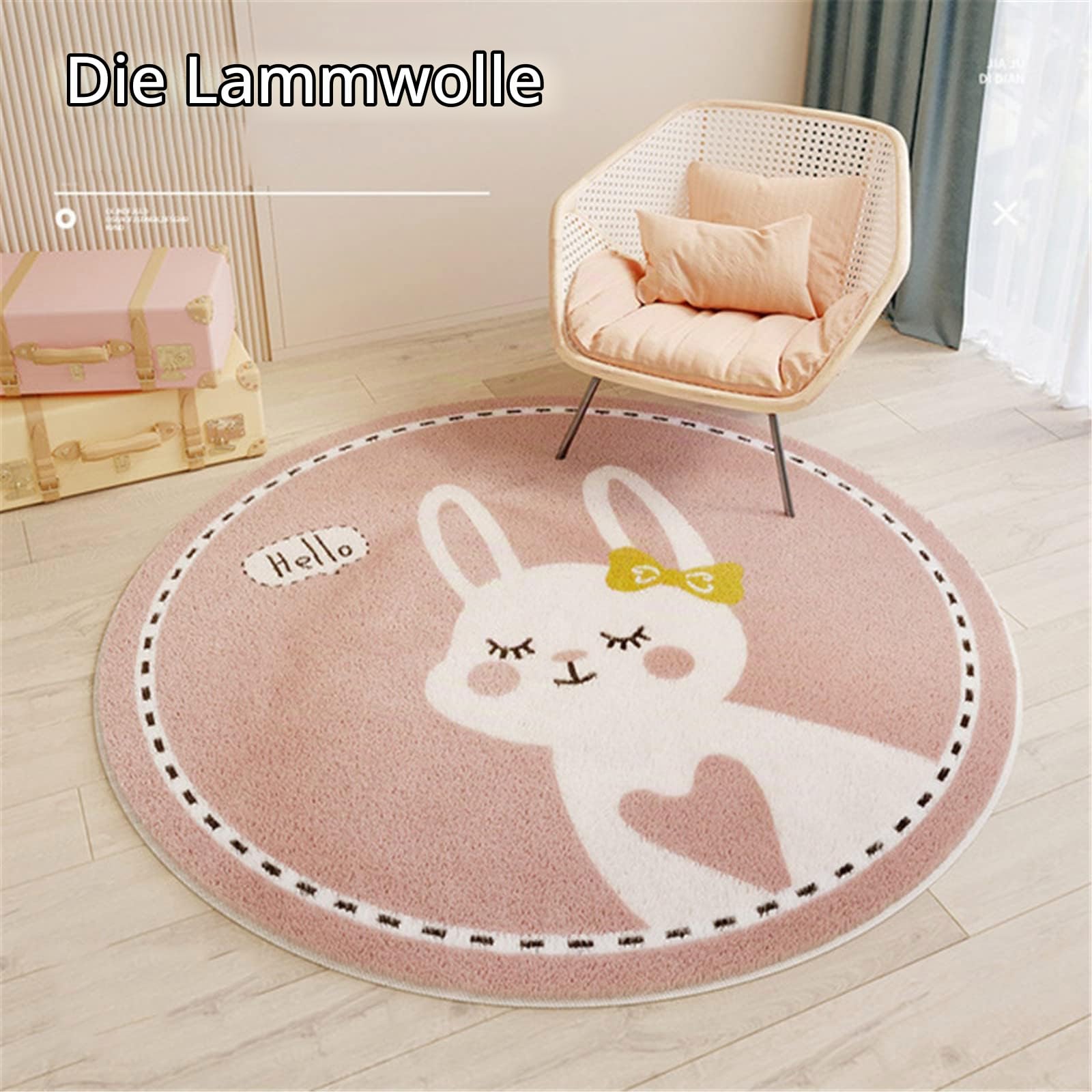 SWECOMZE Kinderzimmer Babymatte Weich Teppich Rund Babyzimmer Krabbeldecke rutschfest Spielmatte Baby Krabbelmatte Groß Kinderteppich Mädchen Jungen (Blume,120 * 120cm)