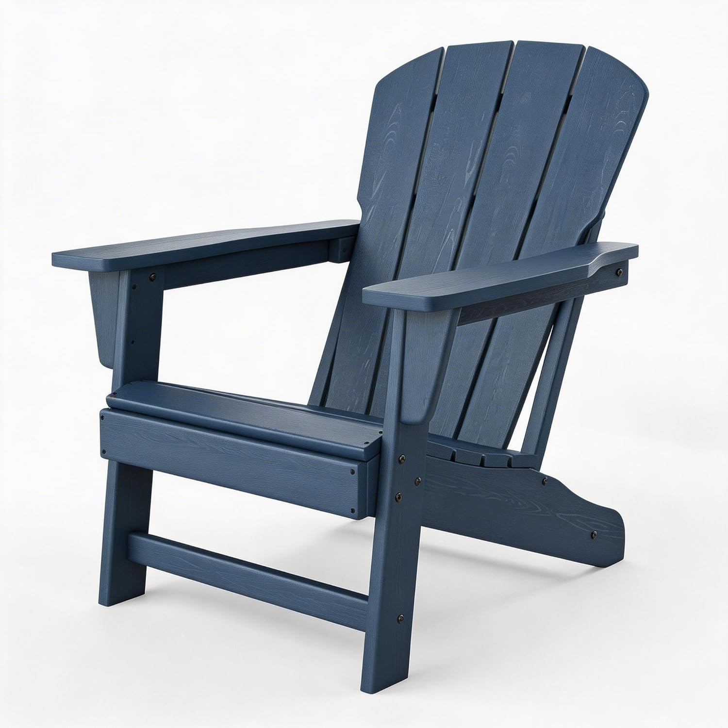 Outdoor Adirondack Chair for Patio, Weather Resistant HDPE Firepit Chairs, Outside Furniture for Porch Garden Yard Lawn Poolside Beach, Navy Blue