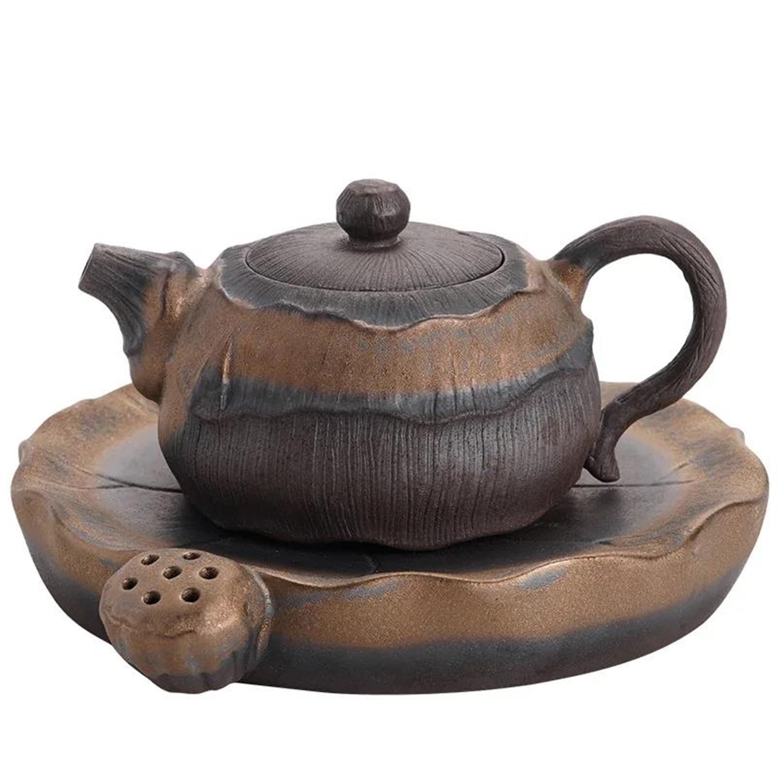 Teekanne, Reise-Teesets, Teekanne, Nachmittagstee-Set, Pu-Erh-Teetassen-Set, Yixing-Kessel, Bar, vergoldete Eisenglasur, Lotusduftkanne, Teekanne, Kaffeegeschirr, Teegeschirr, Teeset