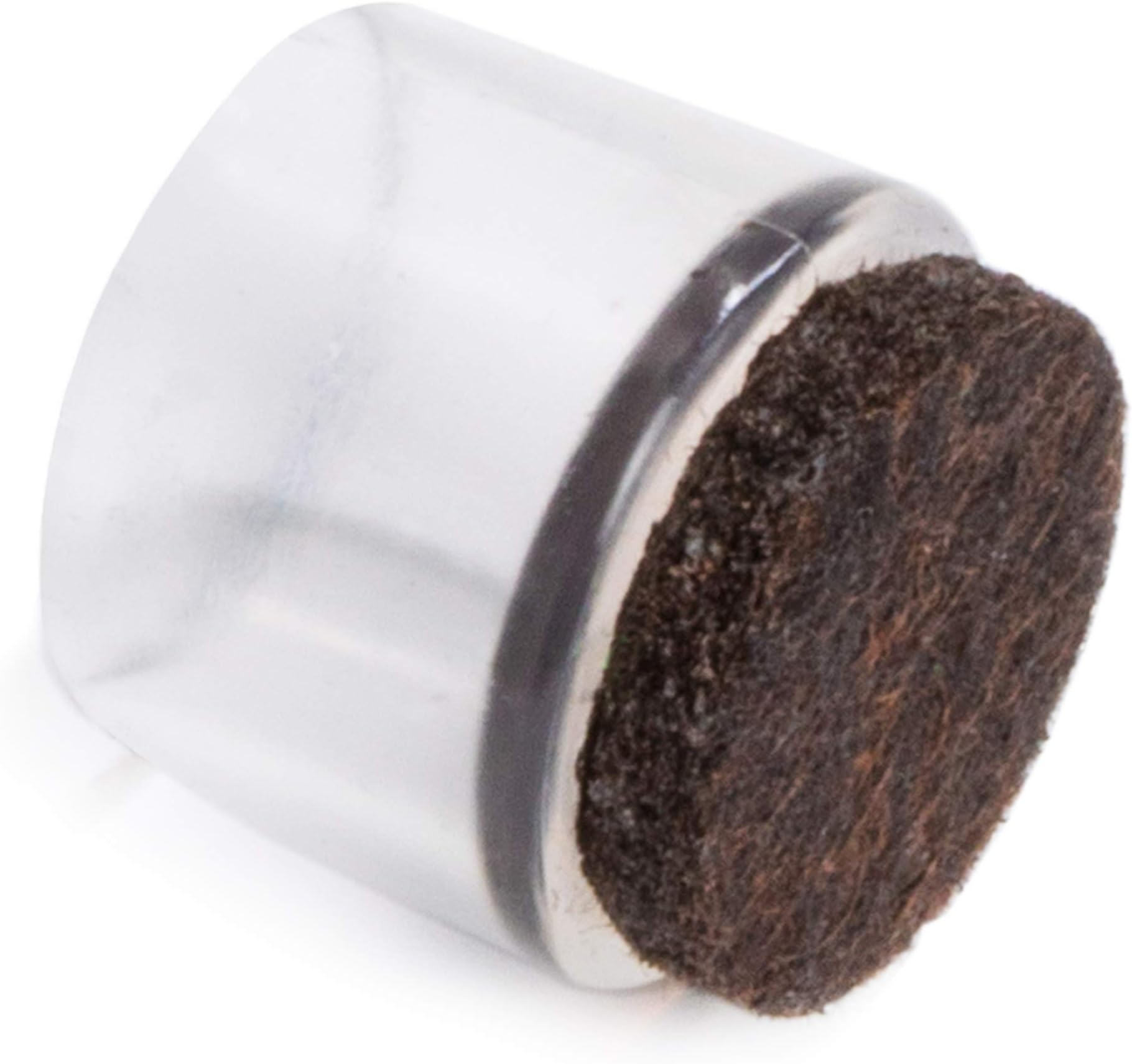 Adsamm® / 16 x Leg tips with felt for round tubes | ø for round tubes 0.94 - 0.98 '' (24 - 25 mm) | trasparente | round | outer caps with felt for tubular steel chairs