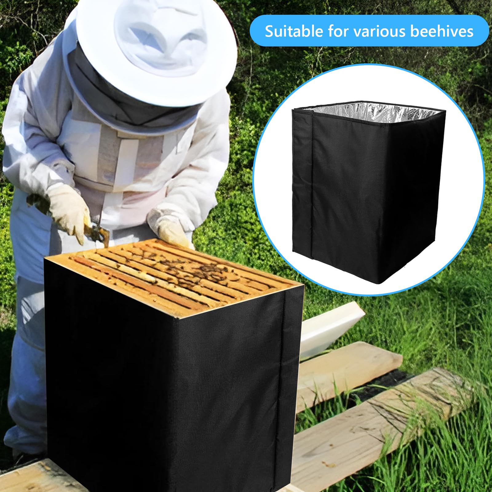 Frienda 4 Pack 8 Frame Winter Bee Hive Protection Cover Bee Hive Wrap For 8 Frame - View #3