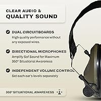 Vista 7 de BenchMaster Rifleman ACH - Orejeras para disparar, 21 dB, conciencia situacional, orejeras de protección auditiva, conector de música de 0.138 in