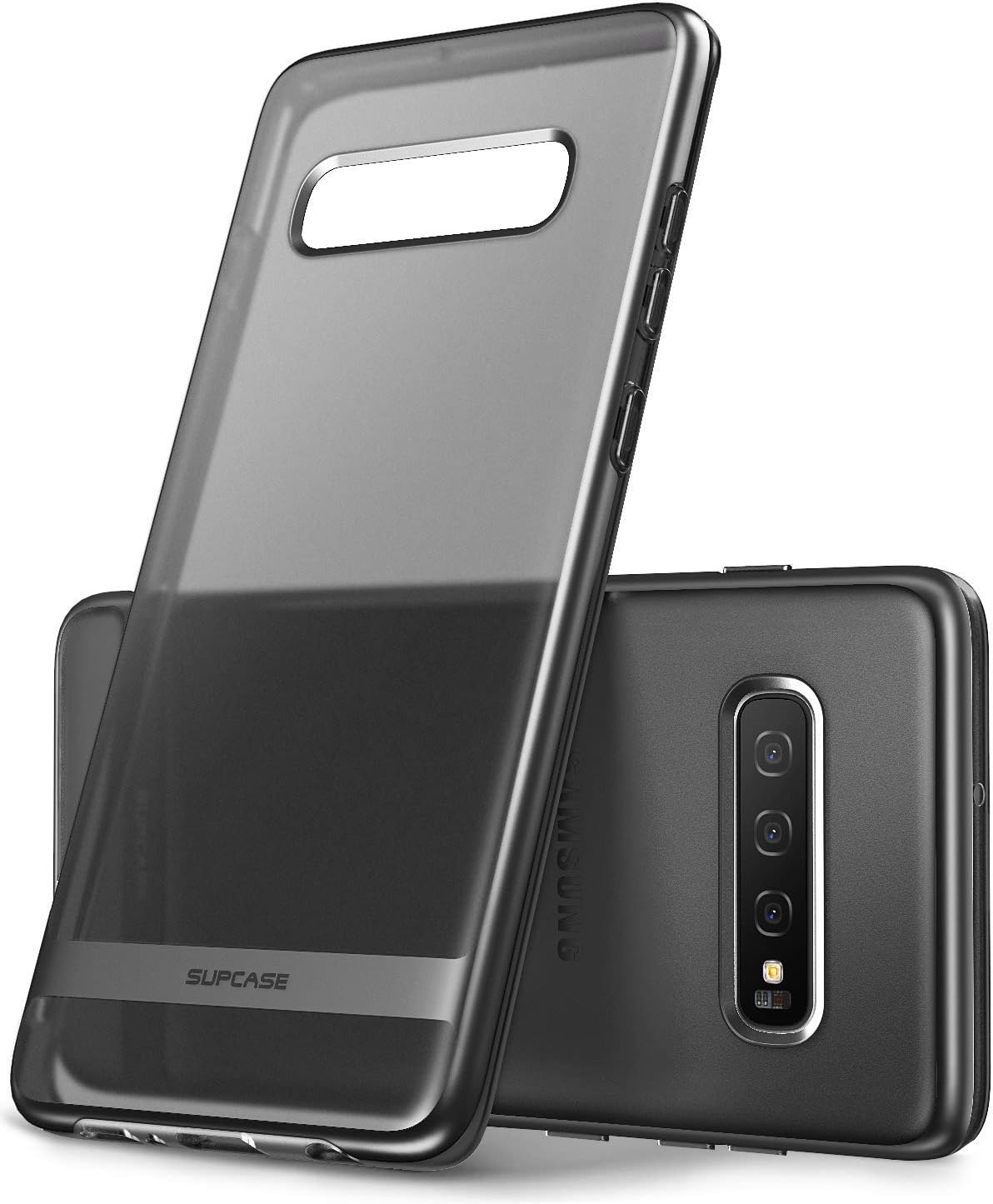 SUPCASE Unicorn Beetle Metro Series Designed for Samsung Galaxy S10 Plus Case (2019 Release) Clear Slim Fit Flexible Soft TPU Cover with Stylish Electroplated Lines (Black)