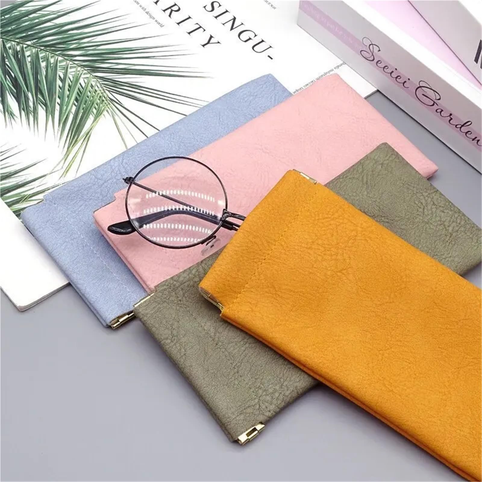 funda gafas Bolsa For Gafas De Sol Conjunto Almacenamiento For Hombre Y Mujer Placa Elástica Boca Cierre Automático