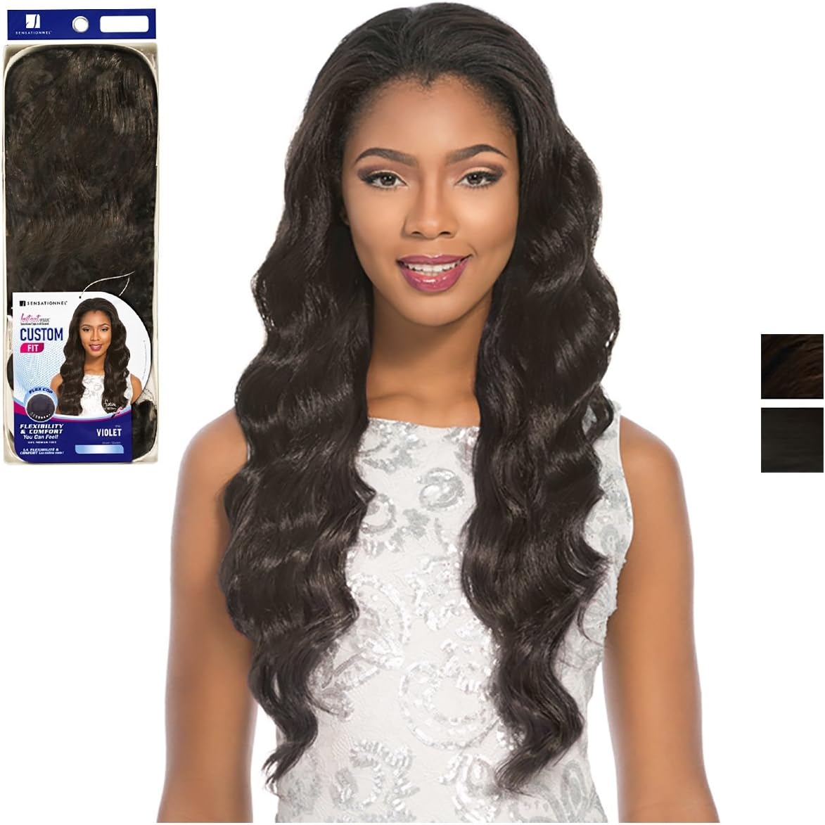 Sensationnel Custom Fit Instant Weave, Violet – Half Wig