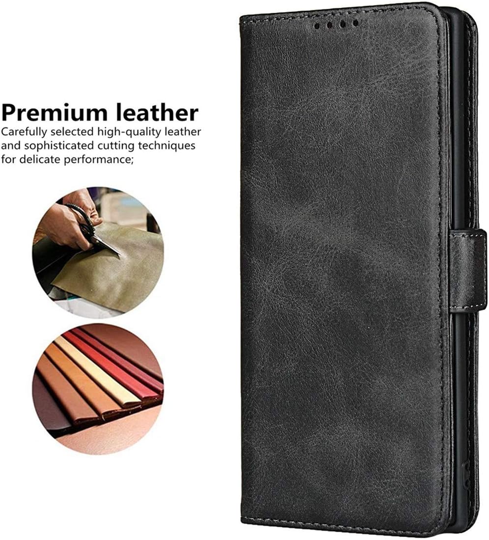 iCoverCase for Samsung Galaxy Note 10 Plus Wallet Case, Premium PU Magnetic Leather Card Slots Holder Carry Kickstand Feature Flip Cover Case for Galaxy Note 10+ 5G (Dark Gray) - Image 3