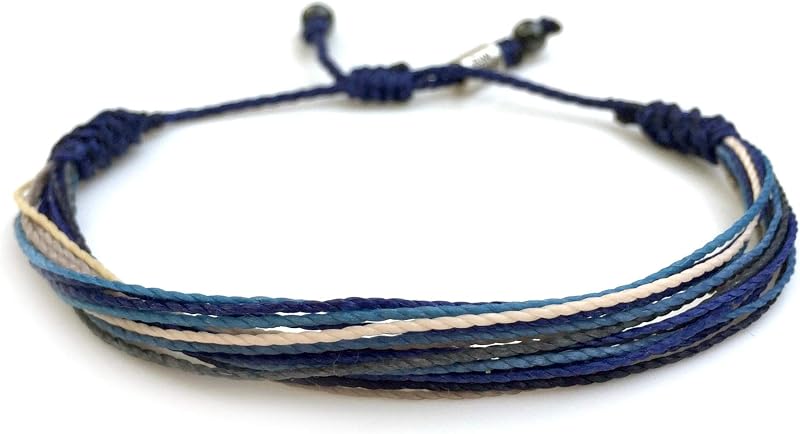 Surfer String Bracelets for Men, Women & Kids — Adjustable Pull-Tie Waxed Cord, Coastal & Beach Colors, Custom Size and Color Options