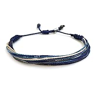 Vista 322 de Colorful Bracelet for Men and Women with Hematite Stones: Handmade Designer Adjustable Multistrand String Knotted Macrame Friendship Bracelet