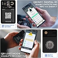 Vista 5 de Rolling Square Rastreador de billetera Aircard - Buscador de billetera Bluetooth Find My Network compatible con tarjeta de visita NFC/QR Code - 0.09