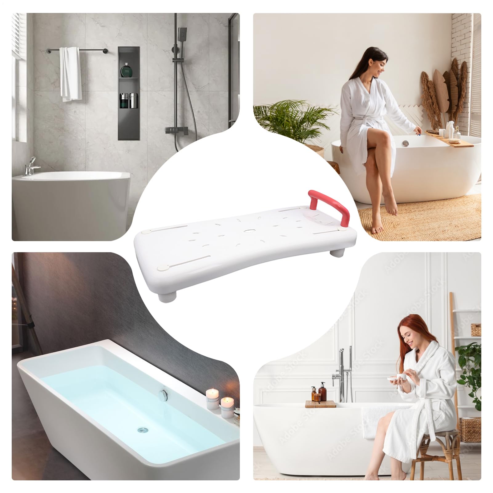 Asiento de bañera para personas mayores Diseño ergonómico y antideslizante | Bañera Multiusos para baño y ducha, para personas mayores y discapacitadas