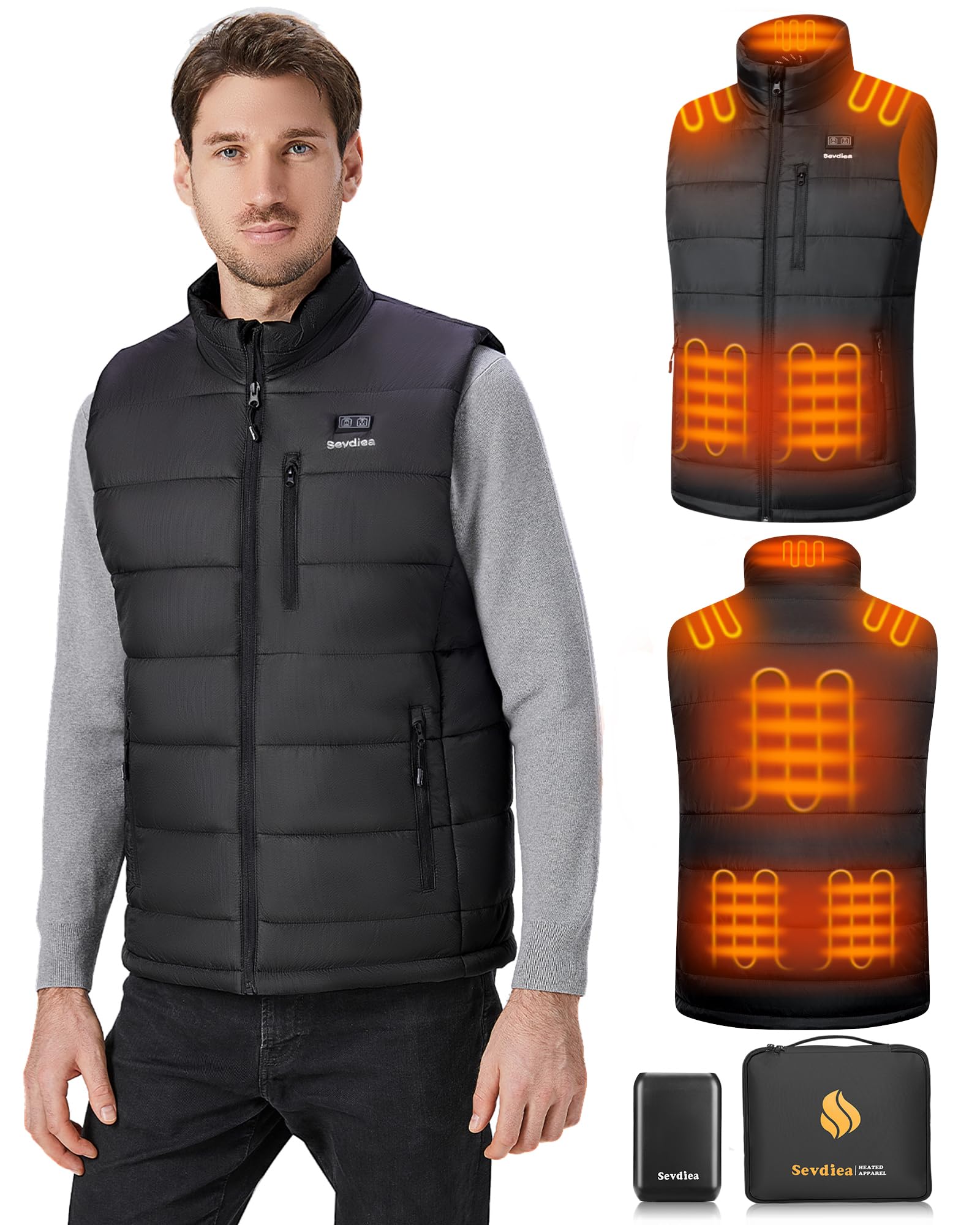 Heated Vest for Men with Battery Pack Included 7.4V 16000mAh, Warming Men's Heated Vest Electric Heating Vests Rechargeable