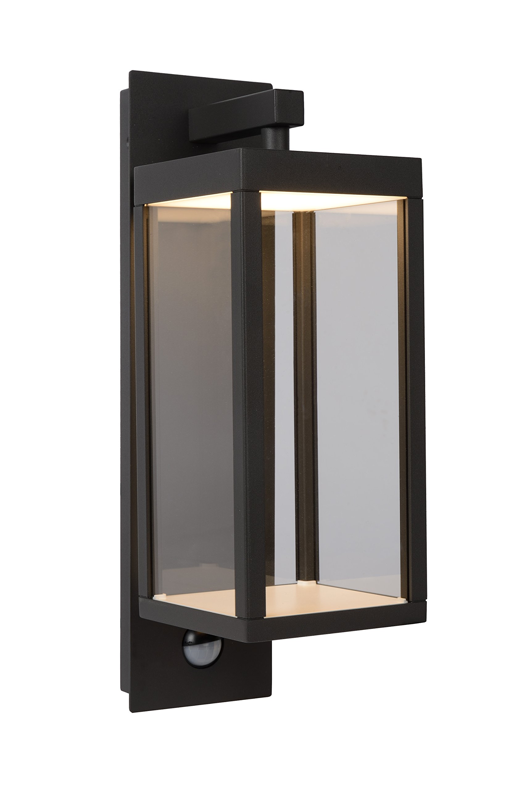 Lucide Clairette Modern Outdoor Wall Light - PIR Sensor - LED - 1x15W 3000K - IP54 - Anthracite, Black