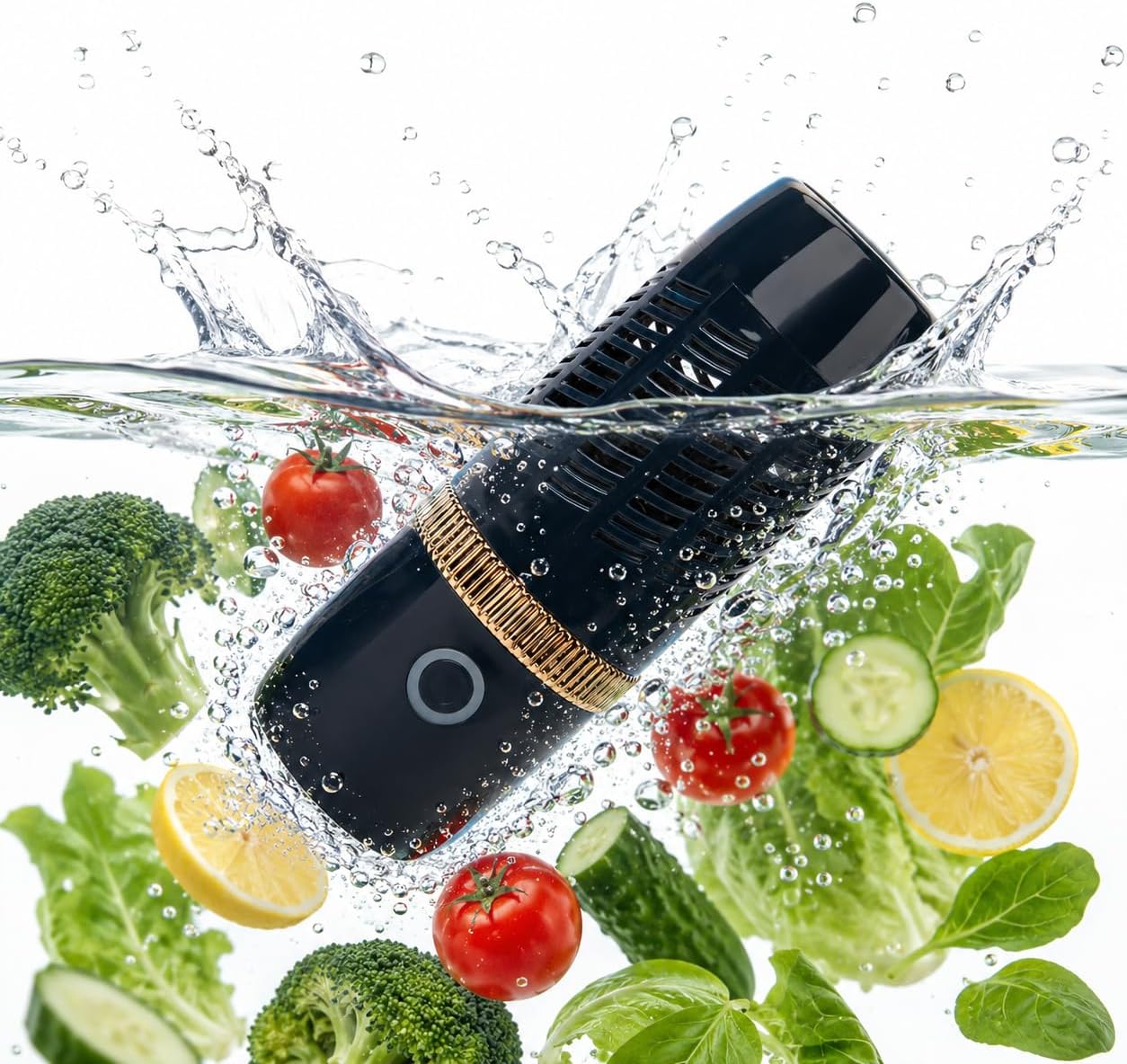 Portable Fruit and Vegetable Washing Machine, OH-ion Purification Technology Capsule Shape Food Purifier, IPX7 Waterproof Produce Cleaner for Veggie Grains Rice Meat Seafood, Healthy Kitchen Gift